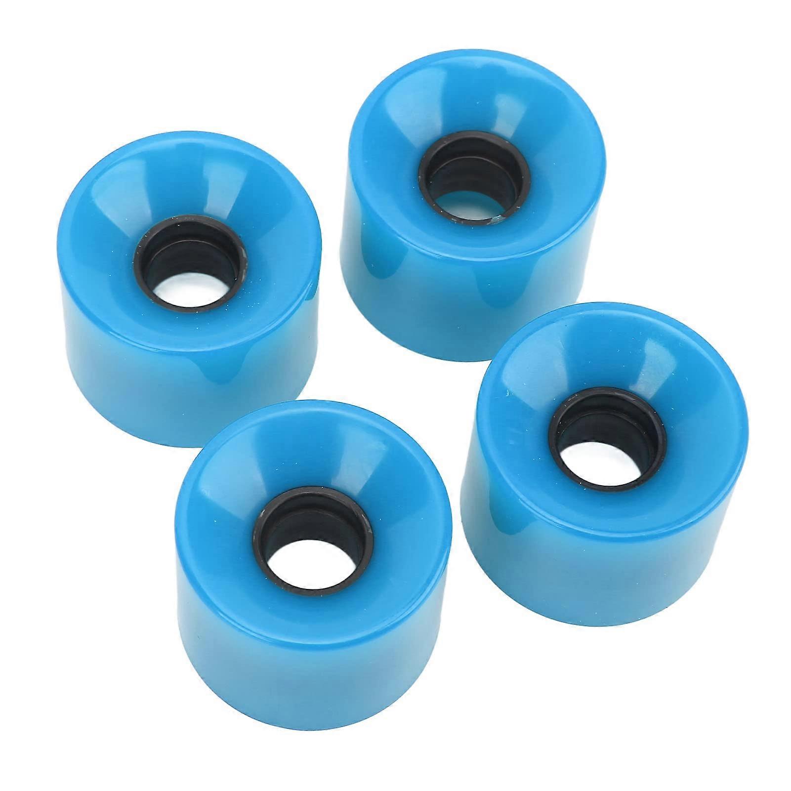 Skateboard Wheels Set Blue PU 4 Pack for Cruiser and Fish Boards Smooth Speed Glide
