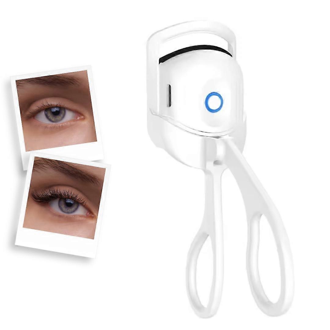Heated Eyelash Curler with Instant Heat and LongLasting Lash Lift, TypeC Rechargeable, White