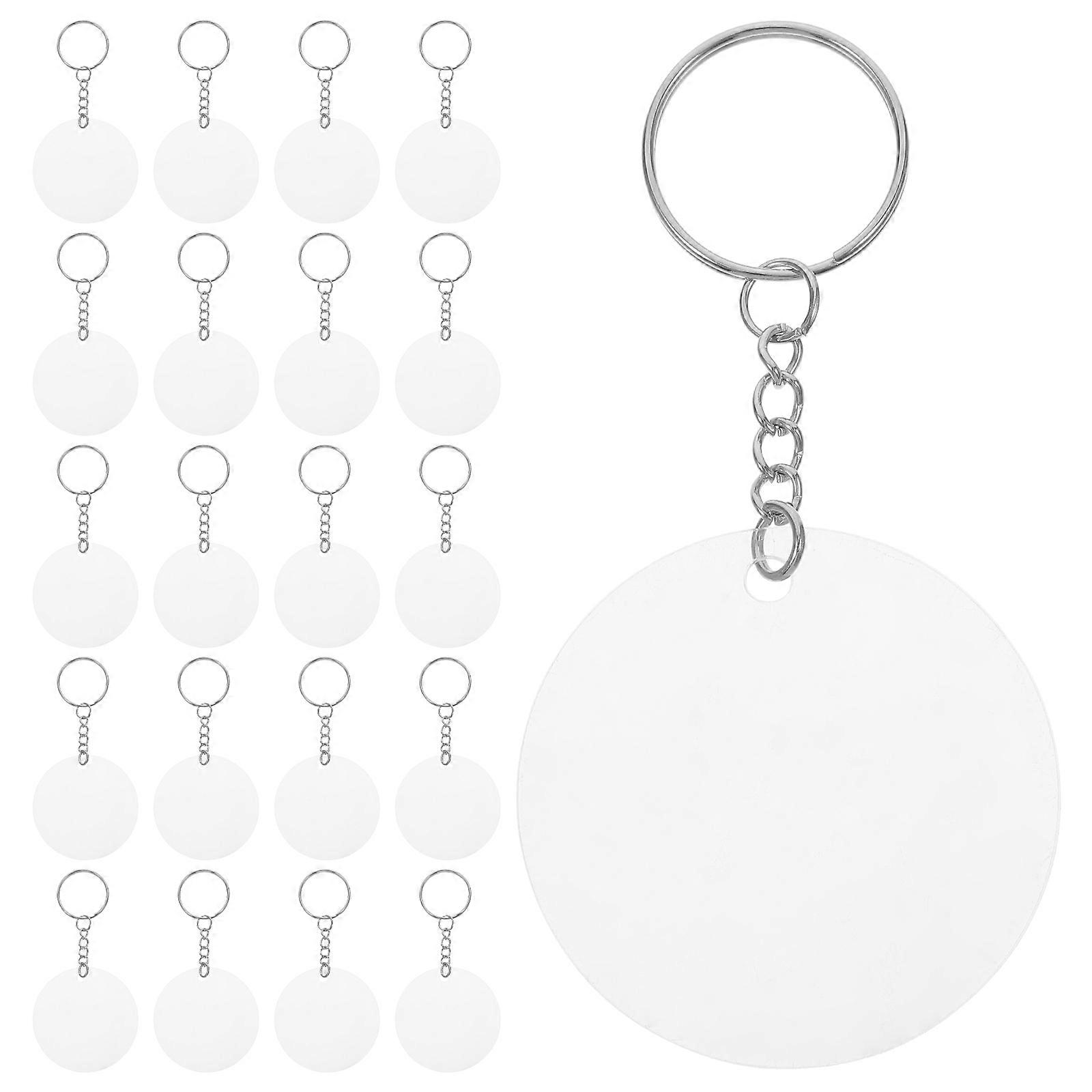 Transparent Acrylic Keychains for DIY Handmade Use with 30Sets Included