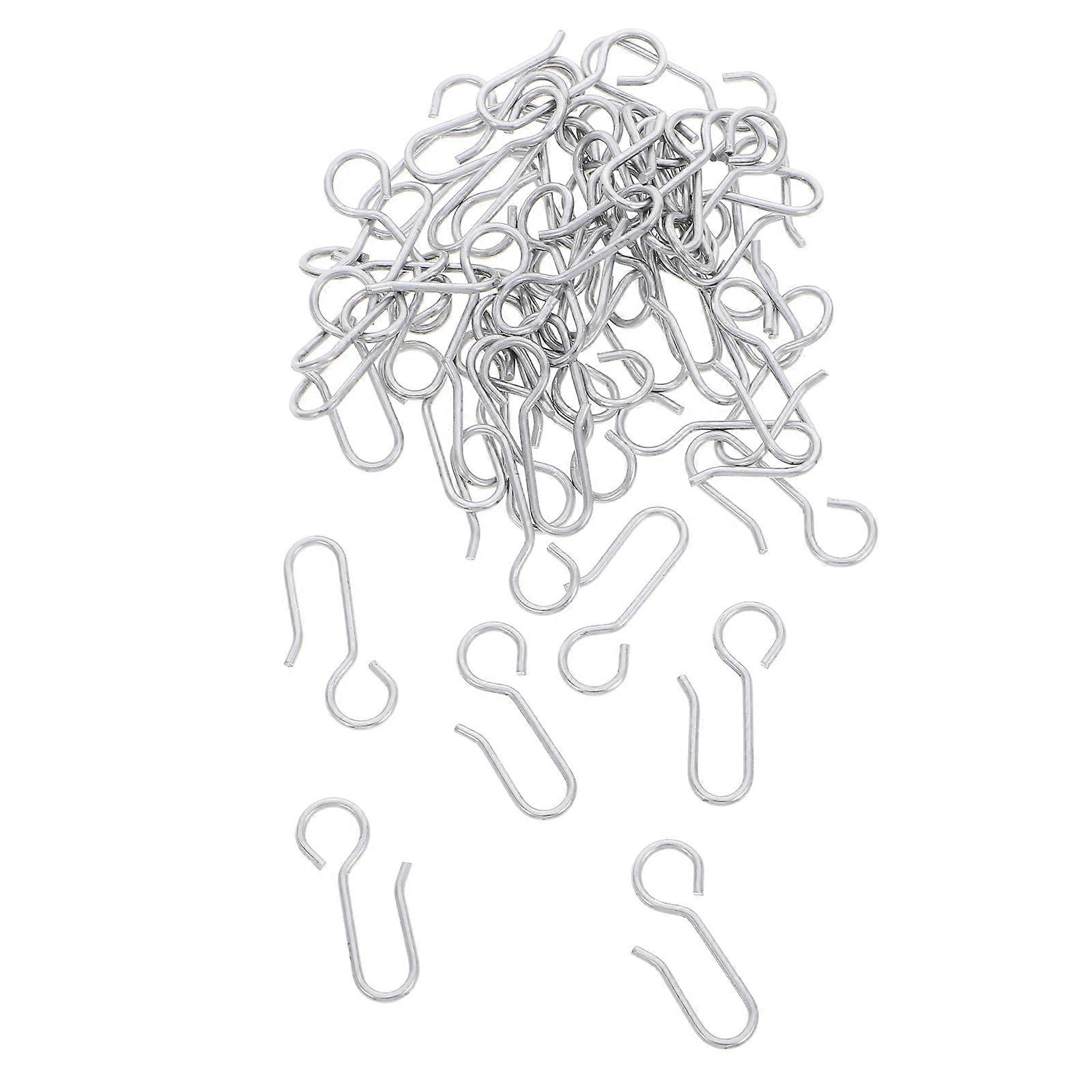 Ceiling Curtain Hook S Shaped Stainless Steel 50Pcs Silver Durable Hooks