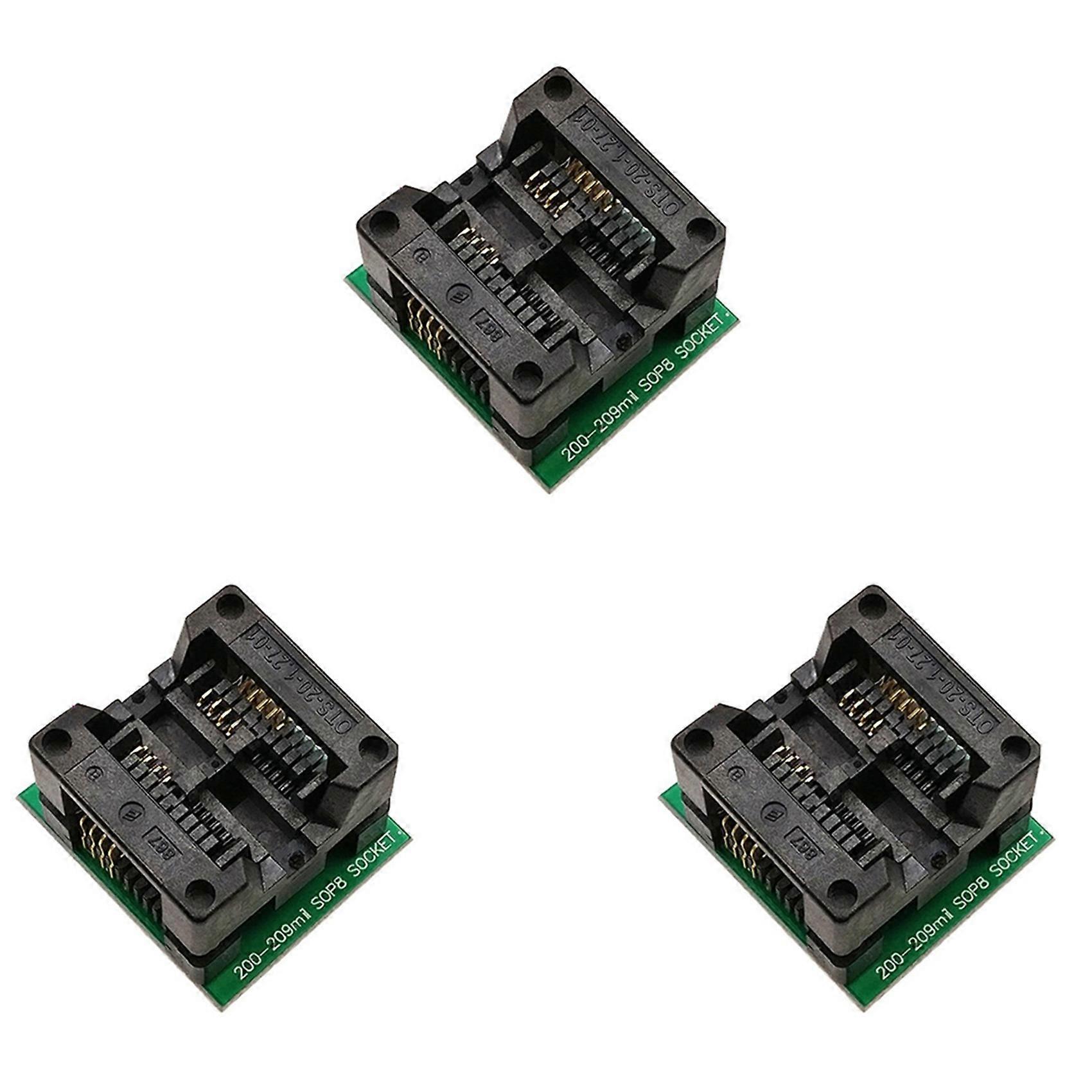 3Pcs SOP8 to DIP8 SOP8 Turn DIP8 SOIC8 to DIP8 IC Socket Programmer Adapter Socket for Wide 200Mil