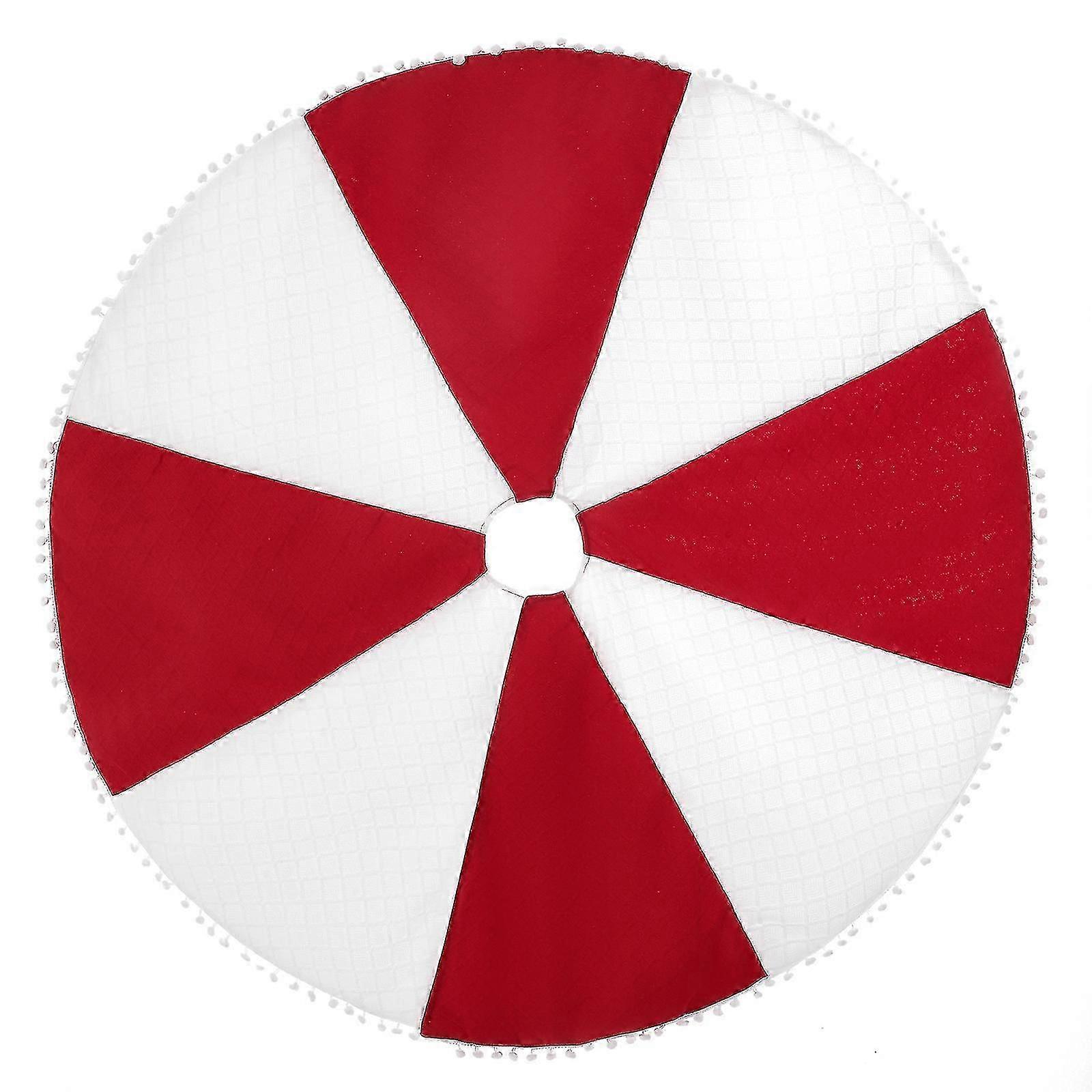 Christmas tree skirt 100cm red white patchwork for holiday decor