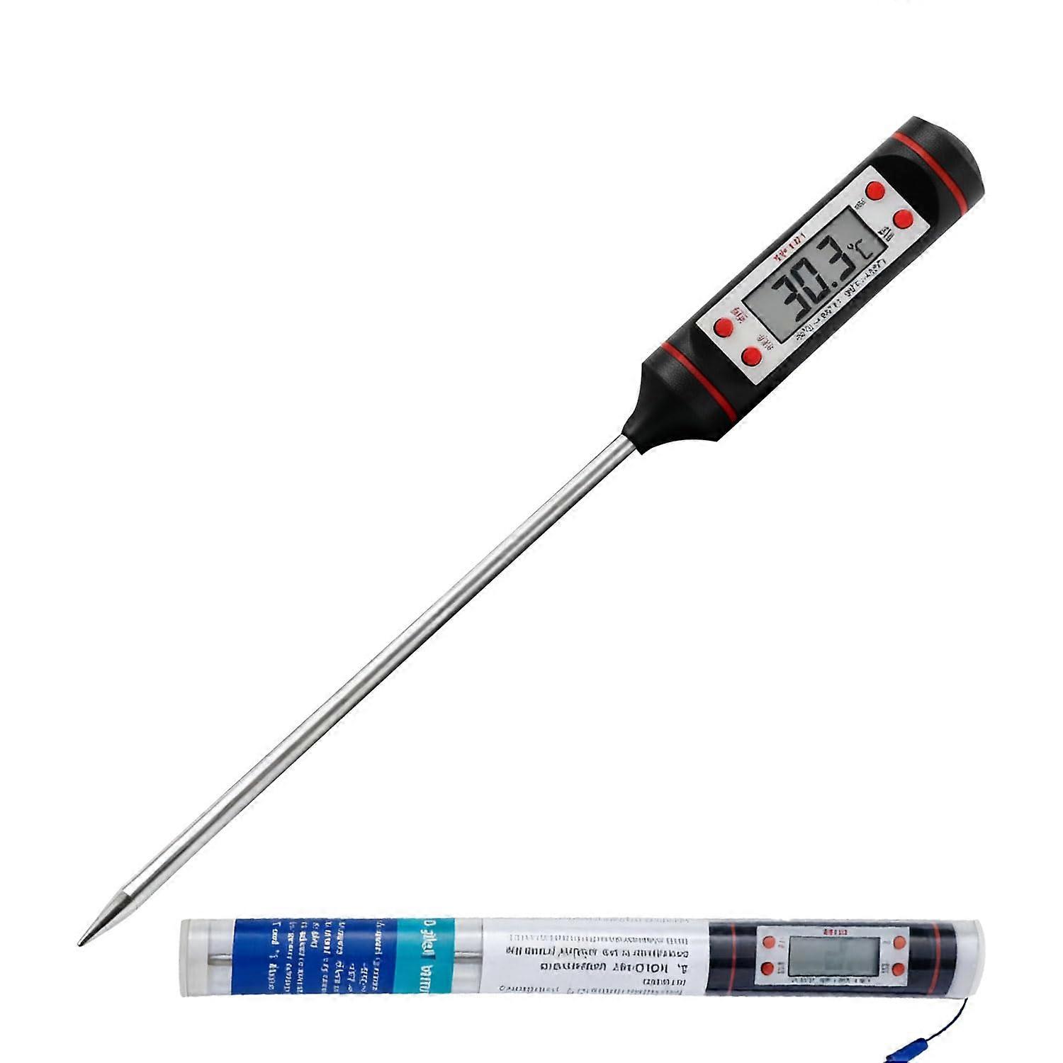 Digital Meat Thermometer with Backlight LED Display, Waterproof Foldable Probe, Fast Reading for Cooking