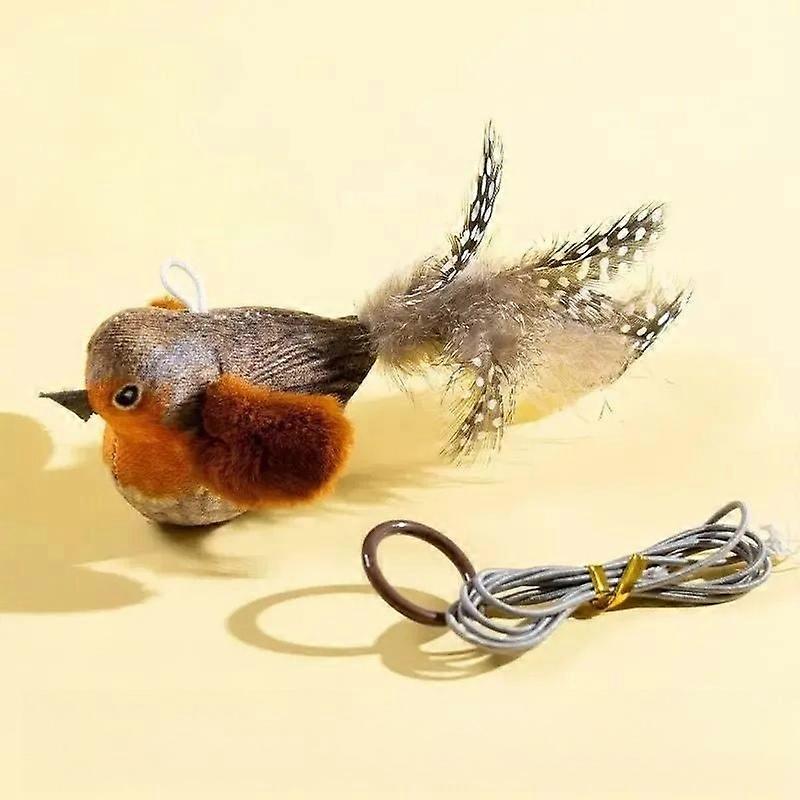 Indoor Interactive Birds Toy for Cat Chasing Teasing Toy Sounding Catnip Cat Teaser Toy Self-hilarity Wall Hanging Birds Cat Toy