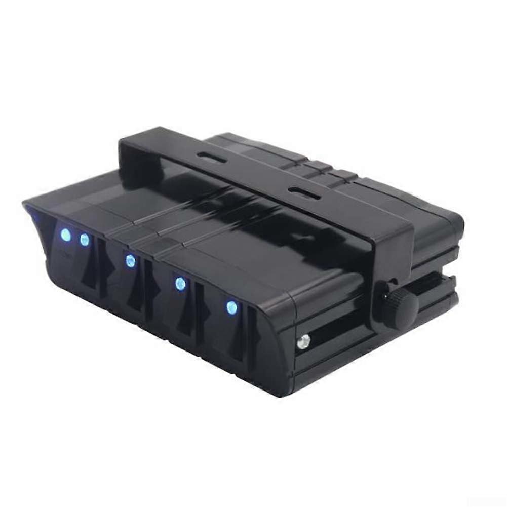 Rocker Switch Panel with LED Safety Indicator, Waterproof Aluminum 4Gang Toggle Switch Box for Boats and Cars