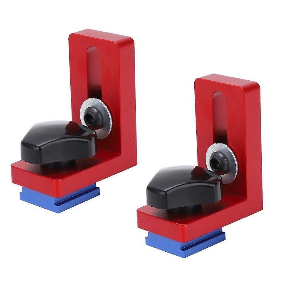 2 pi��ces 30 types ? Arr��t de piste �� onglet en alliage d'aluminium pour limiteur de fente en T 30 supports coulissants de piste en T rouge