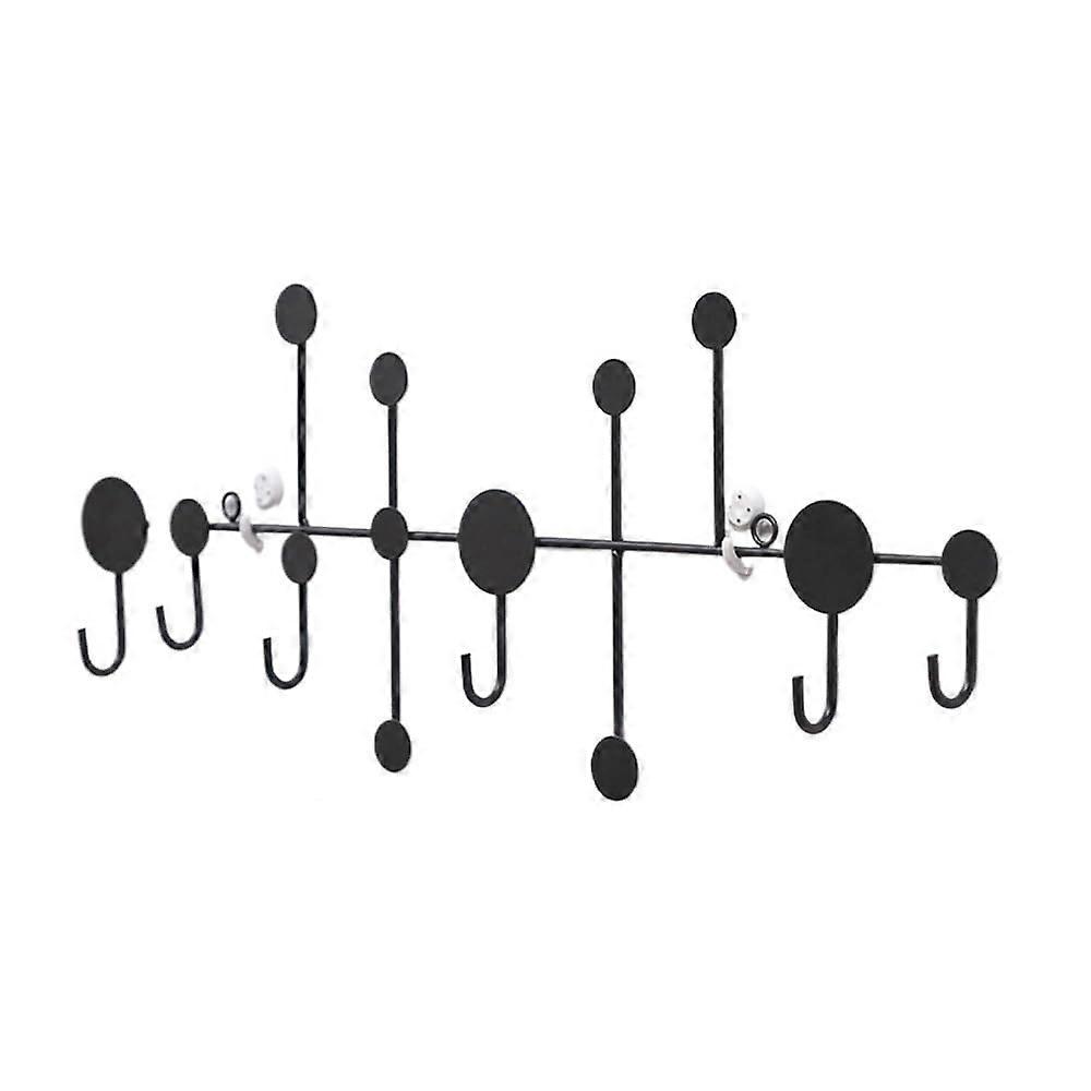 Wall Mounted Metal Coat Rack with Hooks for Entryway – Modern SpaceSaving Design Black Large