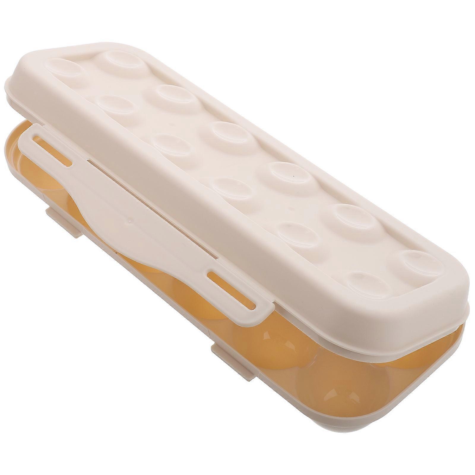 Plastic Egg Holder for Refrigerator with Lid for Kitchen Egg Organizer