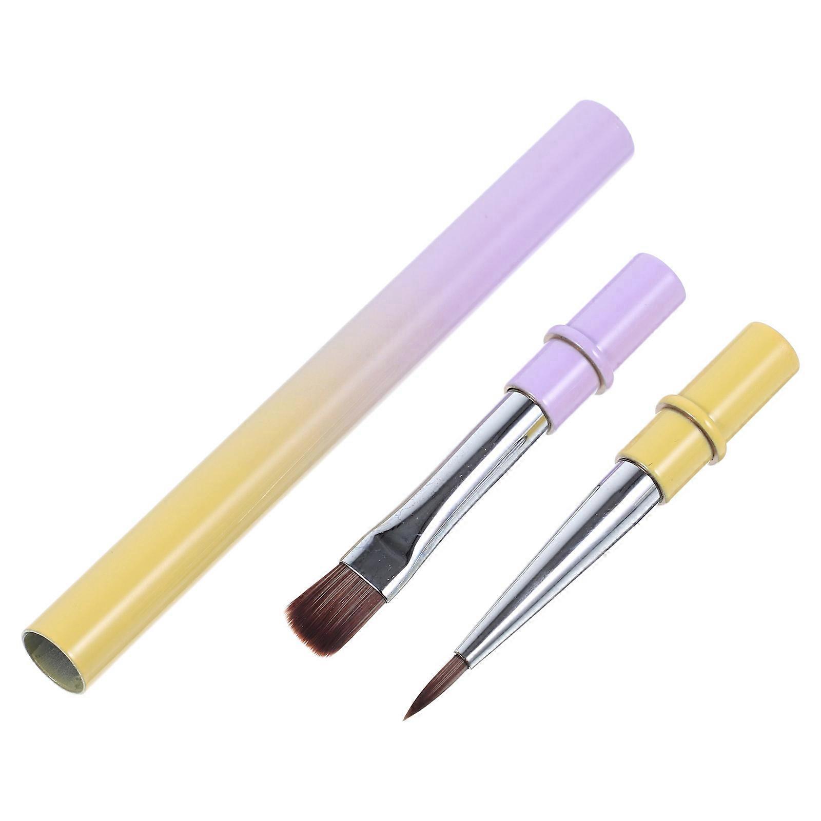 Nail Art Dual-Ended Nail Brush for Pigment Application with 1 Professional Tool