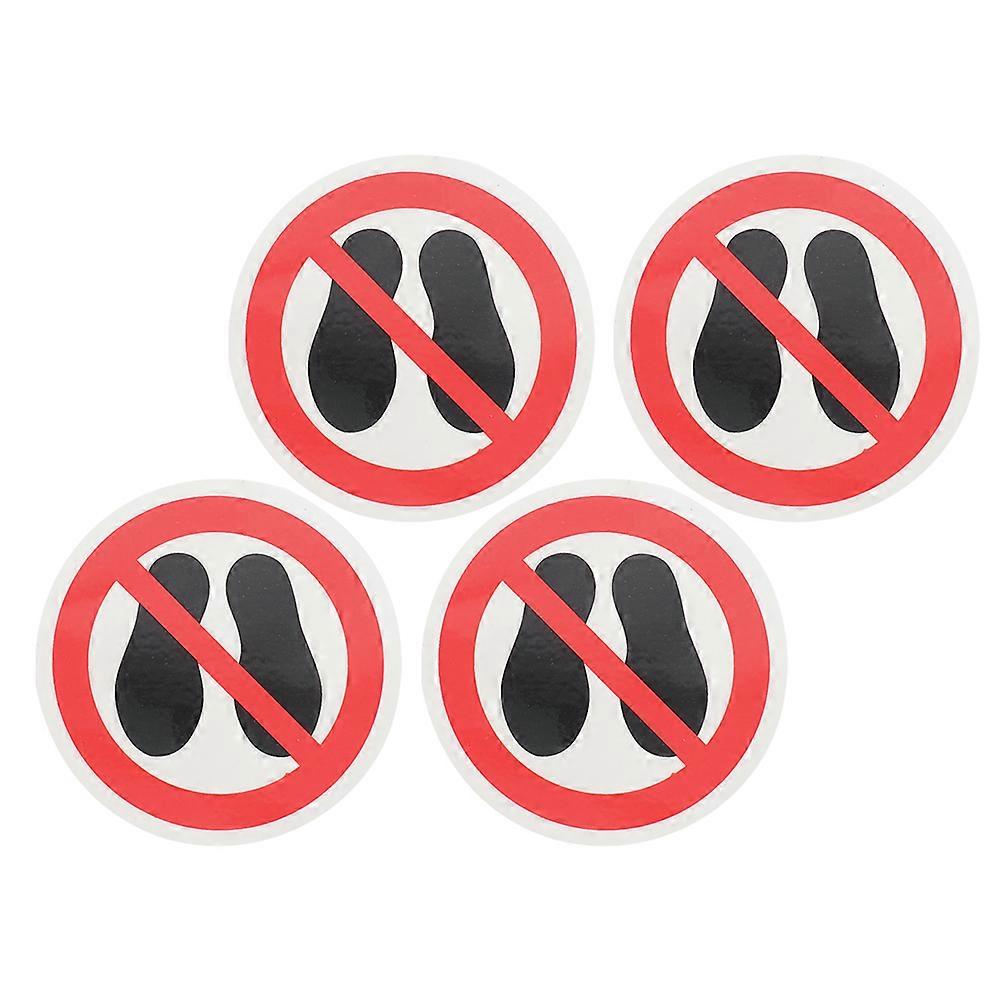 Vinyl Do Not Step on Surface Sticker Safety Warning Label 8Pcs Red