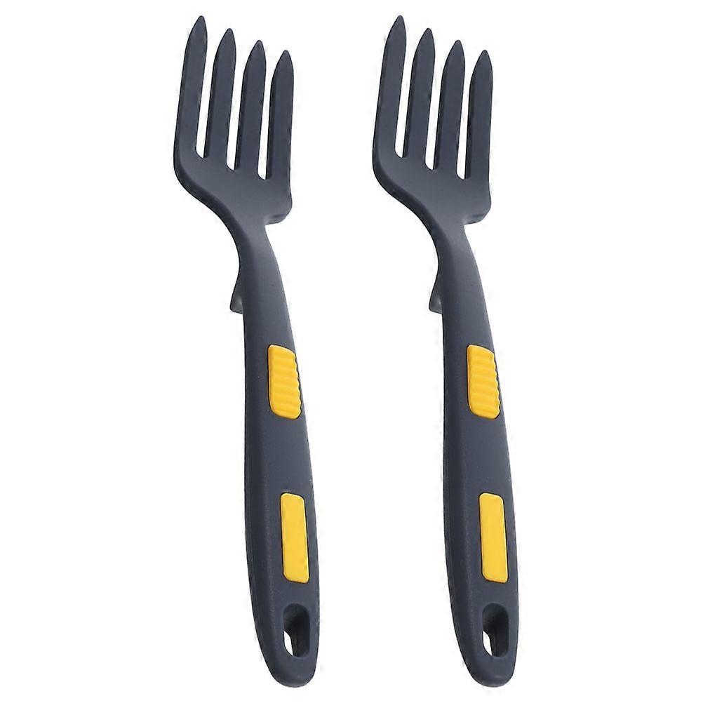 Silicone Cooking Fork Flexible Fork for Kitchen Use 2Pcs Dark Blue