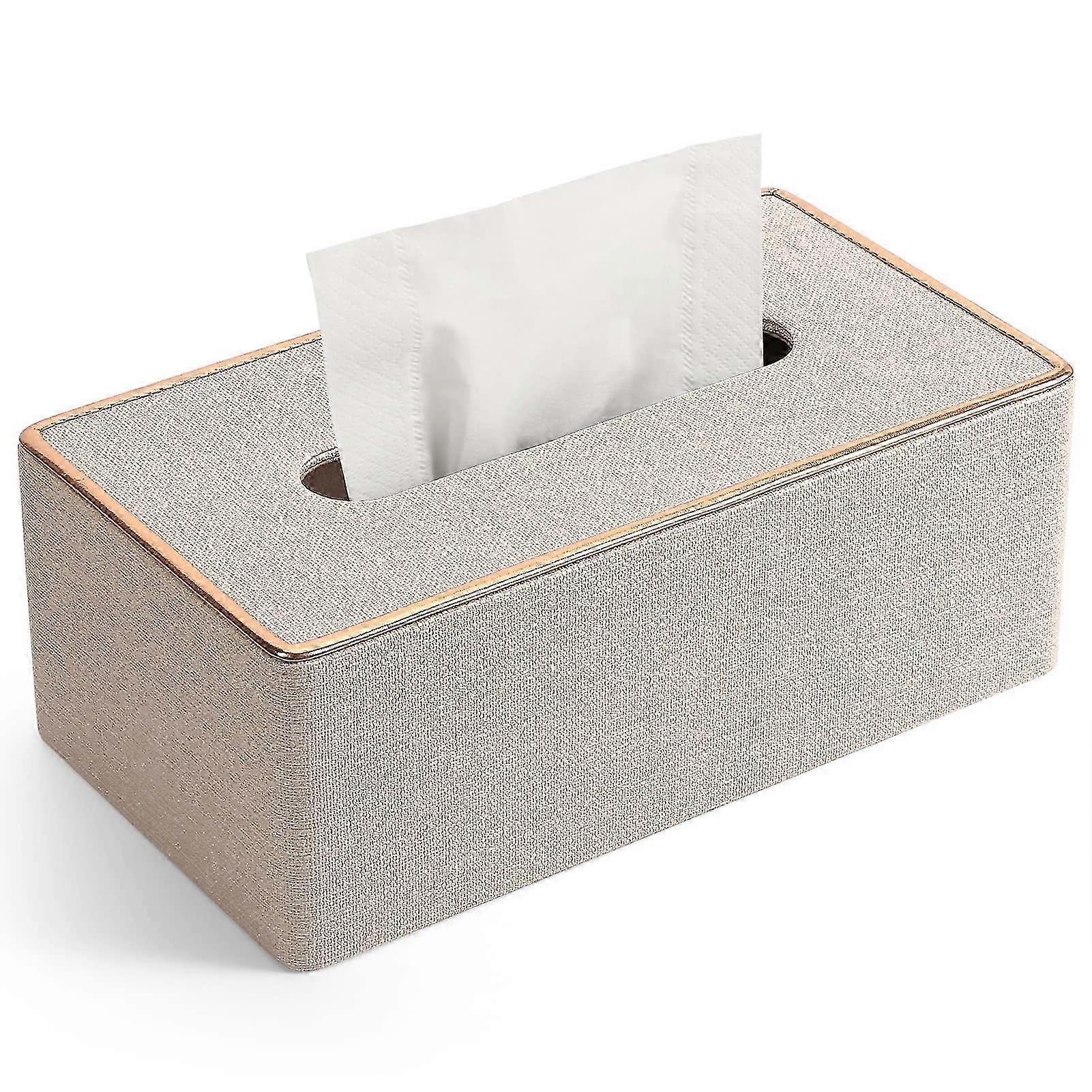 2026 9.84"X5.23"X3.77" Rectangular Beige Tissue Box Cover 