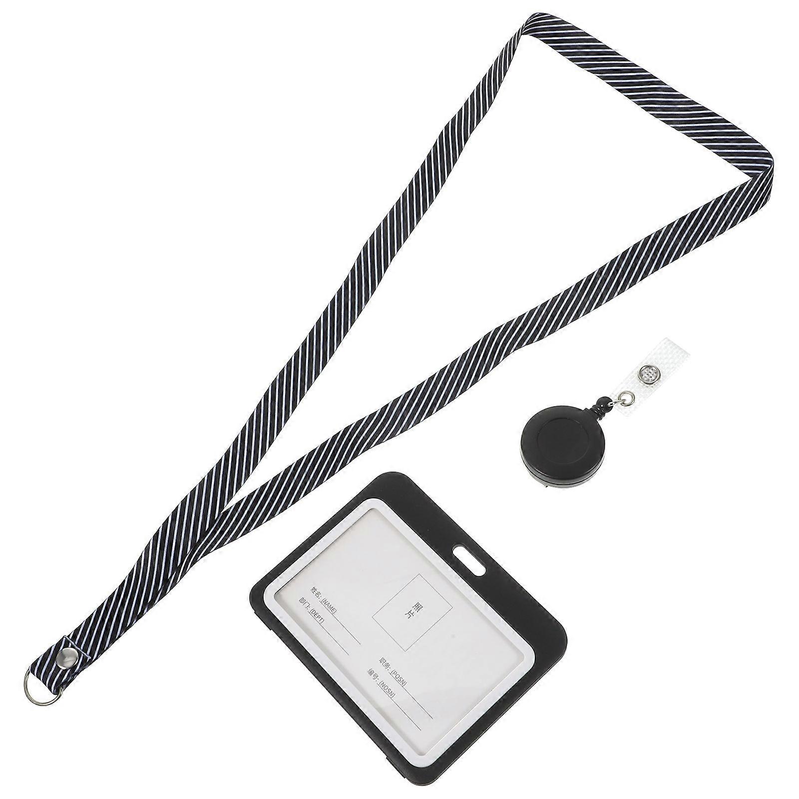 Horizontal Card Holder Id Badge Holder for Work 2Pcs Anti-Scratch Protector