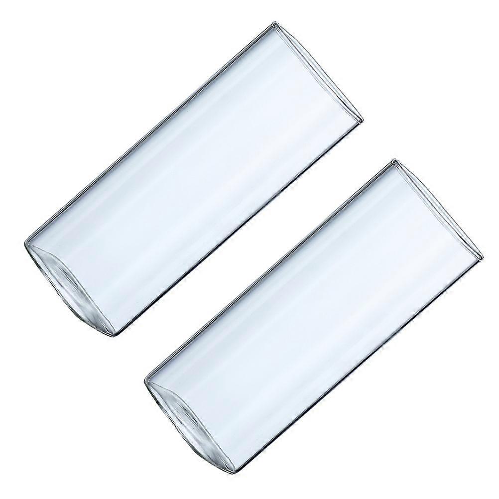 Glass Beverage Cup Transparent Beverage Cups for Storage Use 2Pcs Creative Cups