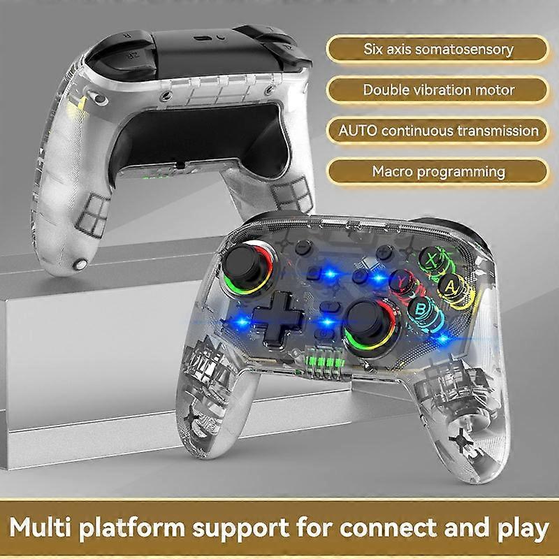 S09 Six Axis Vibration Bluetooth-compatible Controller TURBO Comb Wireless Gamepad with Dazzling Lig