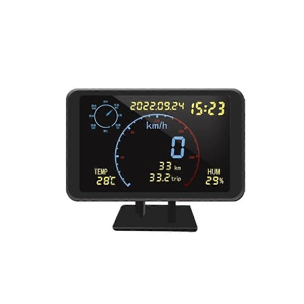 Motorcycle GPS Speedometer with Overspeed Alert, Digital Odometer 4.7 Inch Display, 524V Universal