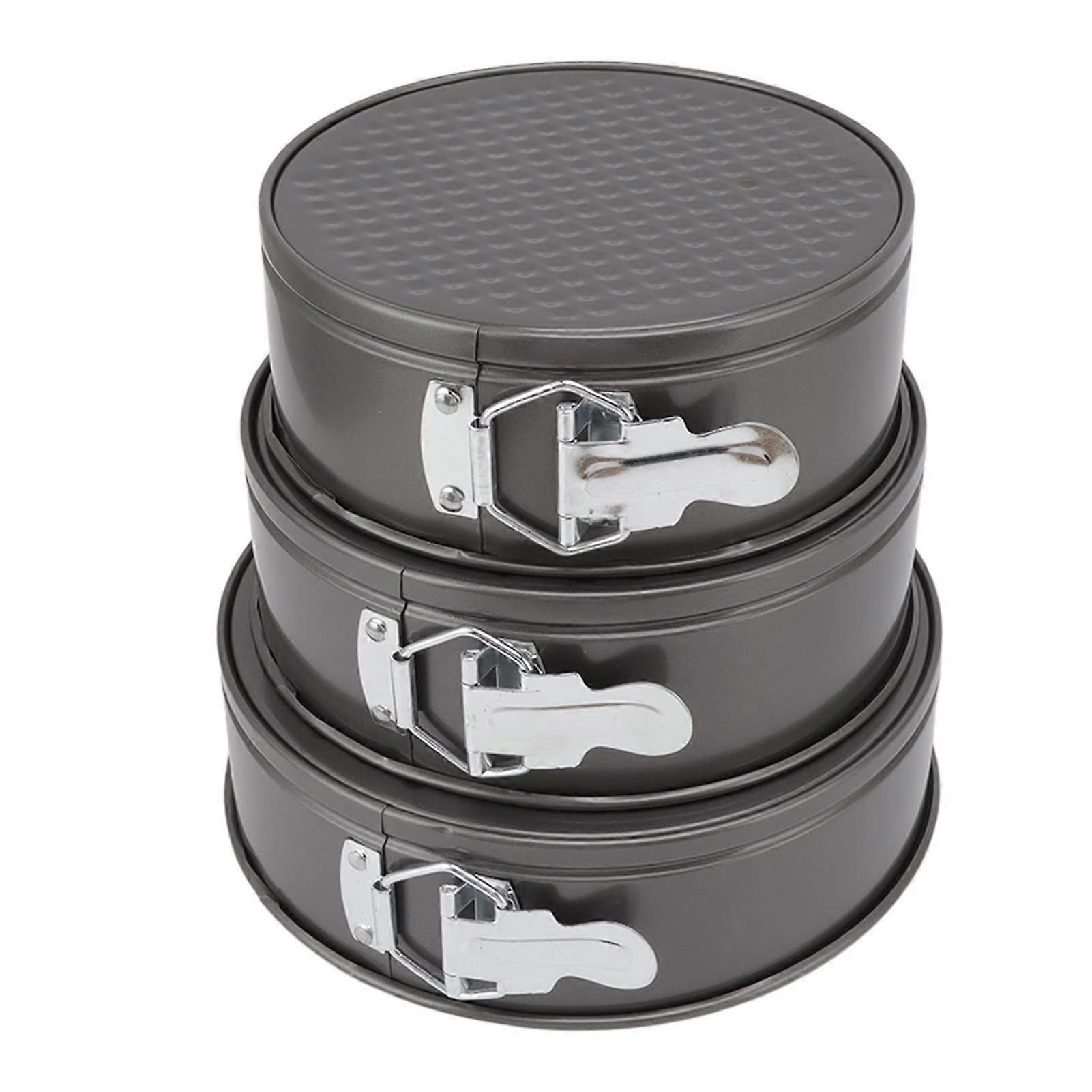 3Pcs Springform Cake Pan Set Non Stick Double Coating MultiSize for Cheesecake Bread Pizza