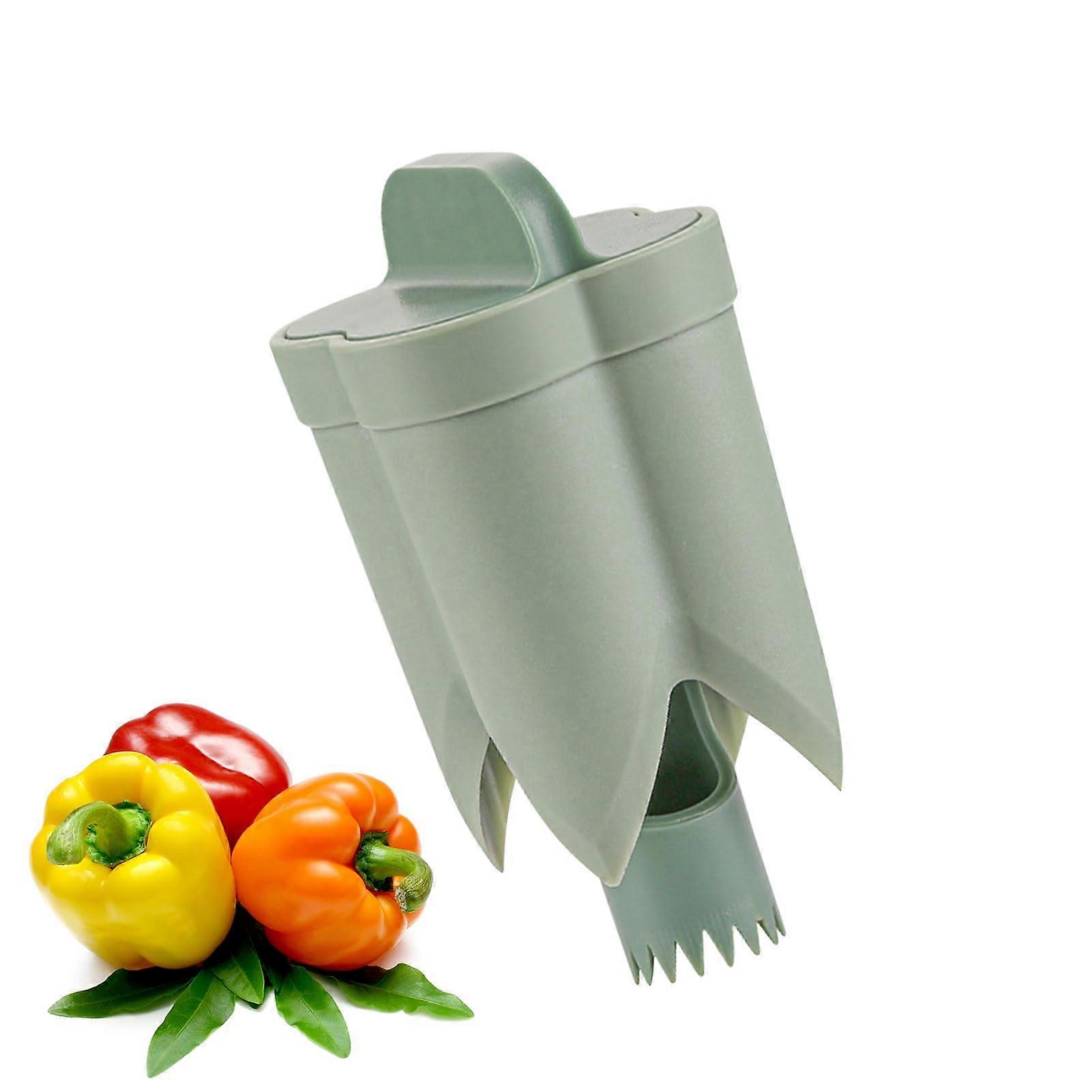 Pepper Corer 2in1 Jalapeno and Bell Pepper Seed Remover Kitchen Tool for Quick NoTouch Deseeding