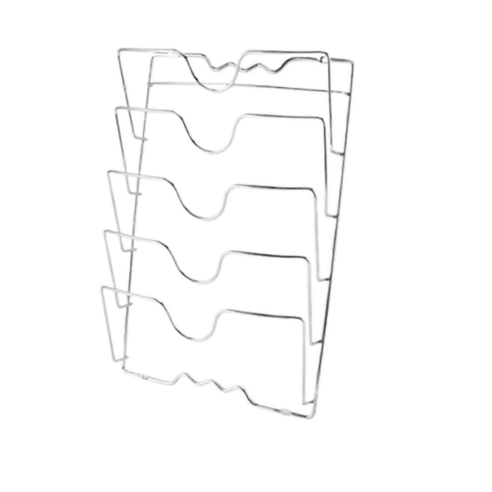 Wall Mounted Pot Lid Organizer with 5 Layers, SpaceSaving Kitchen Lid Holder Rack