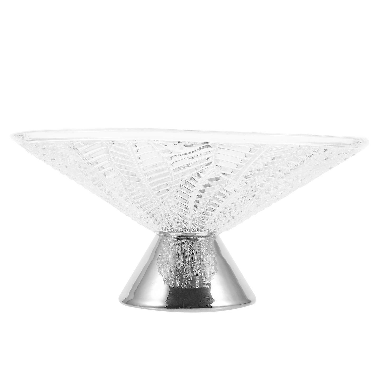 Silver Decorative Glass Fruit Bowl for Multi-Function Snack Tray