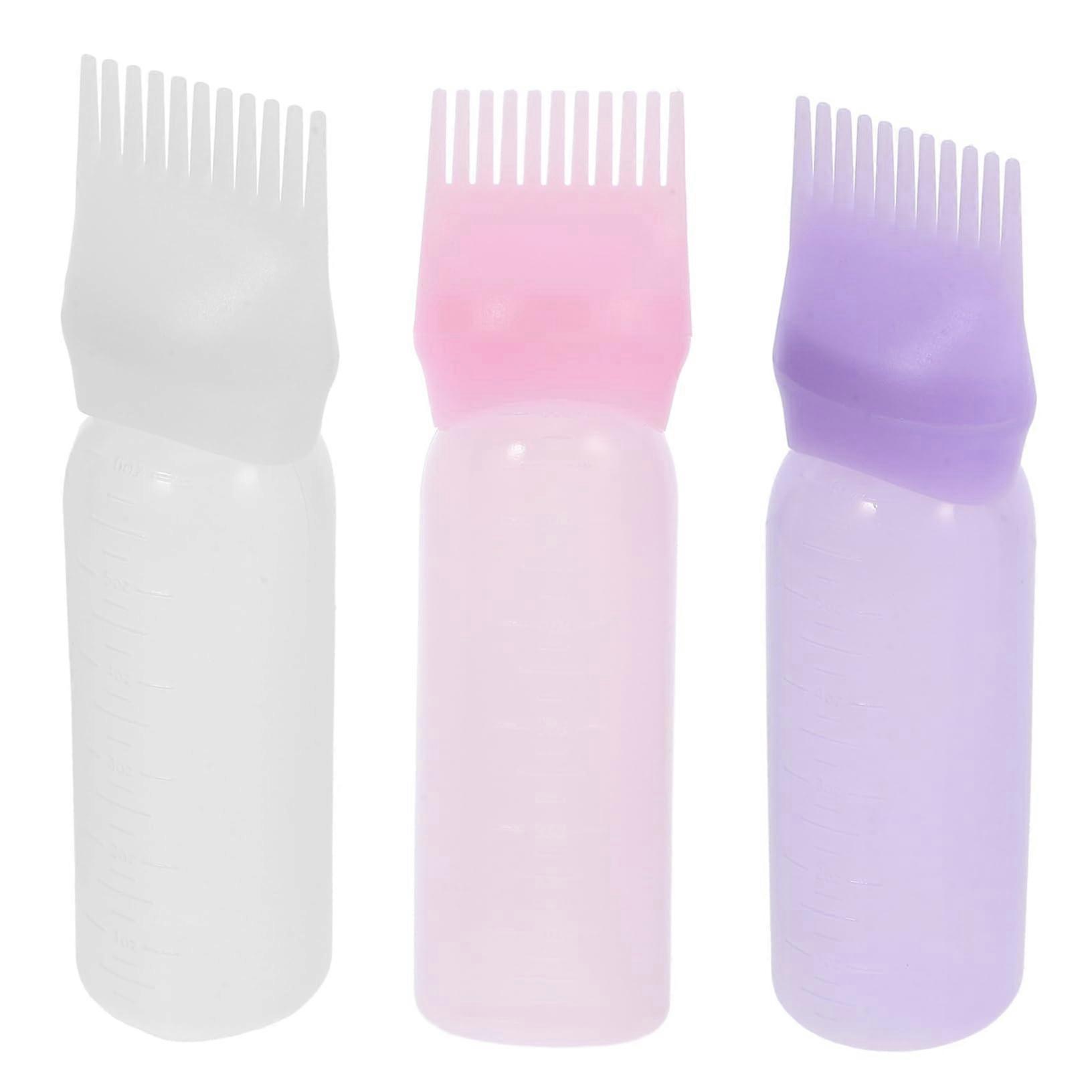 3pcs Hair Dye Applicator Bottle with Comb for Precise Root Application and Even Color Distribution Ref: 5224