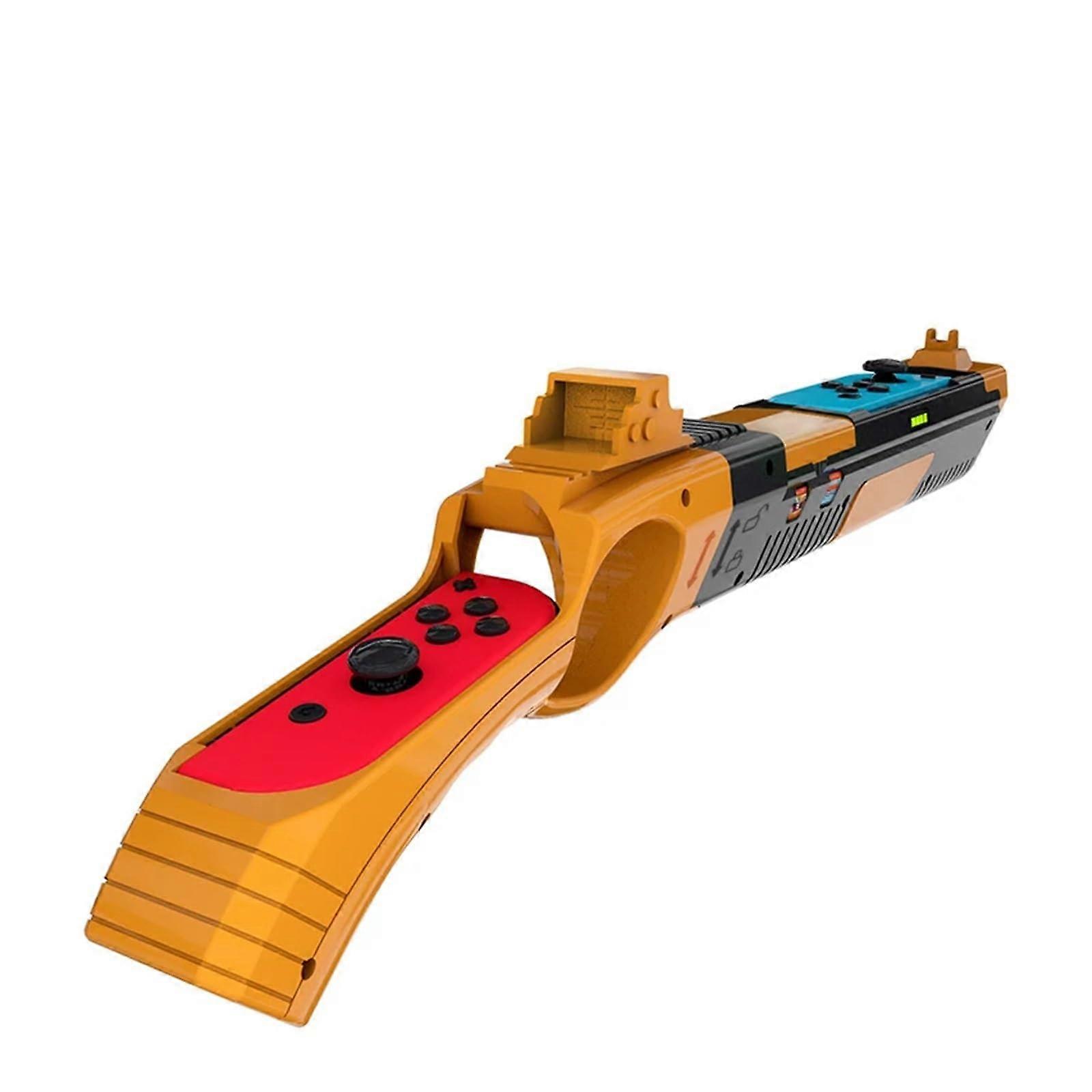 Gun Controller Grip Orange for Nintendo Switch Shooting Games, Ergonomic Design, OLED Compatible
