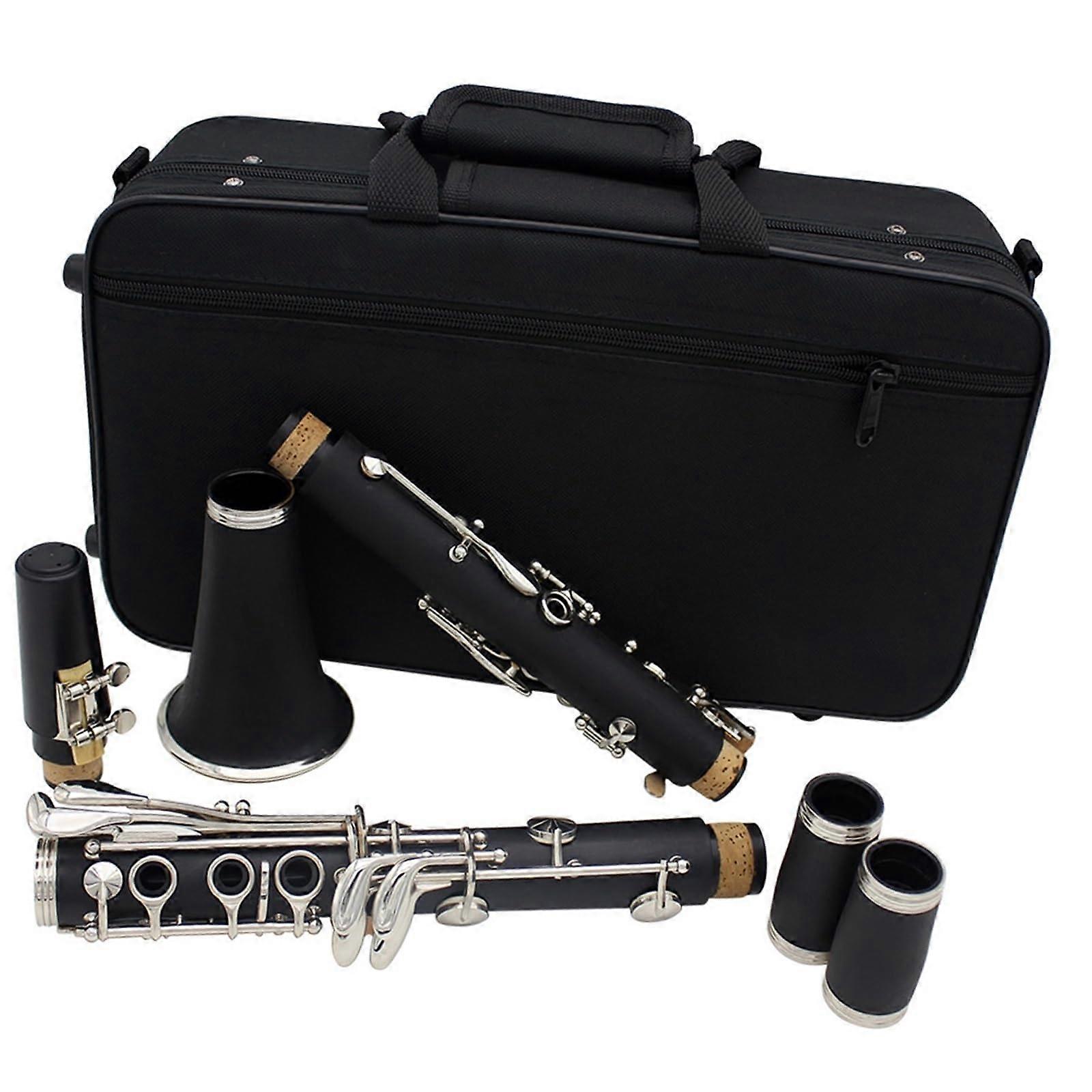 Bb Clarinet 17 Key Student Model with Case, Durable Bakelite Build, Adjustable Thumb Rest