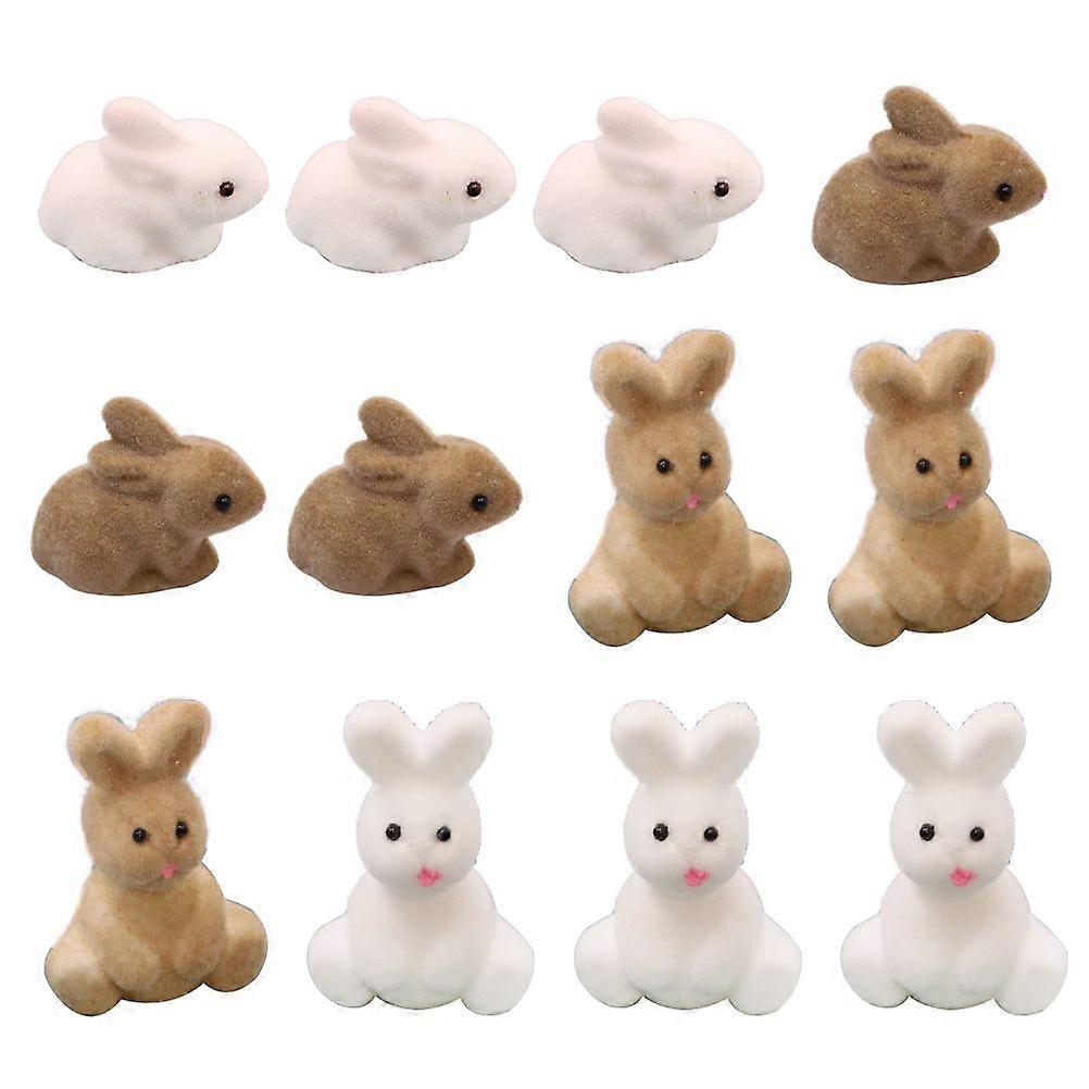 12pcs Mini Easter Stimulation Bunny Adorns Easter Ornaments (Random Color)