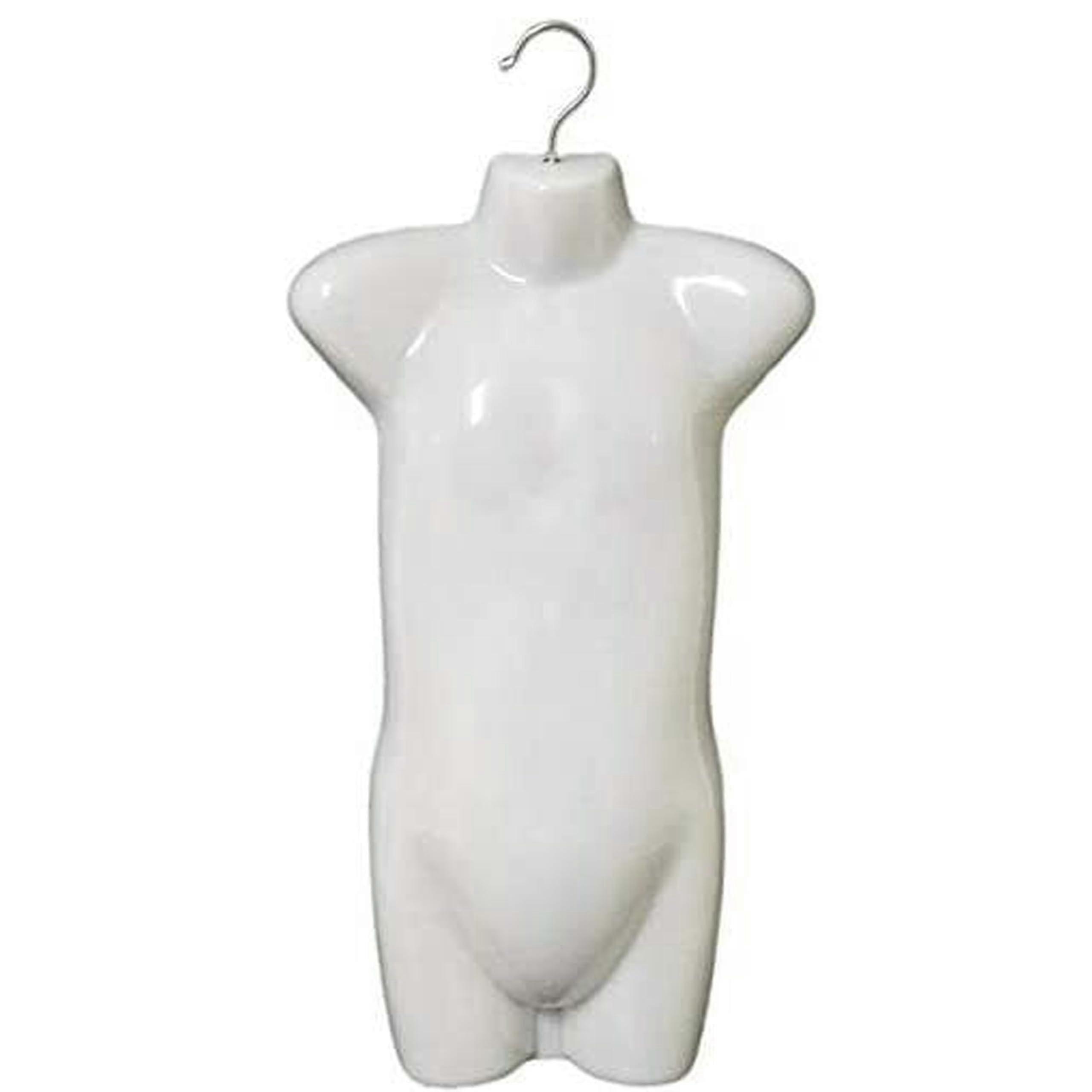 Kids Hanging Mannequin Torso White Gloss Durable Plastic Body Form Display 61CM