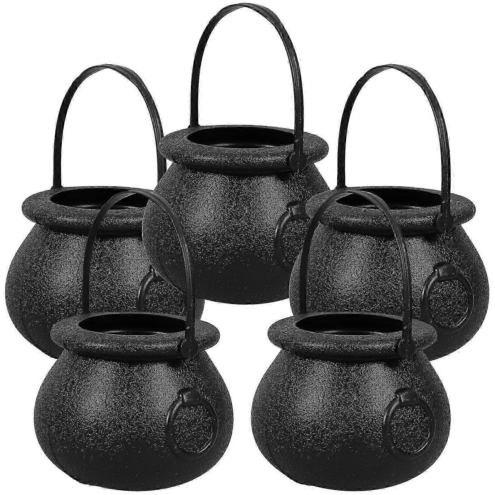 Halloween Candy Holder Mini Buckets for Storage 5Pcs Black