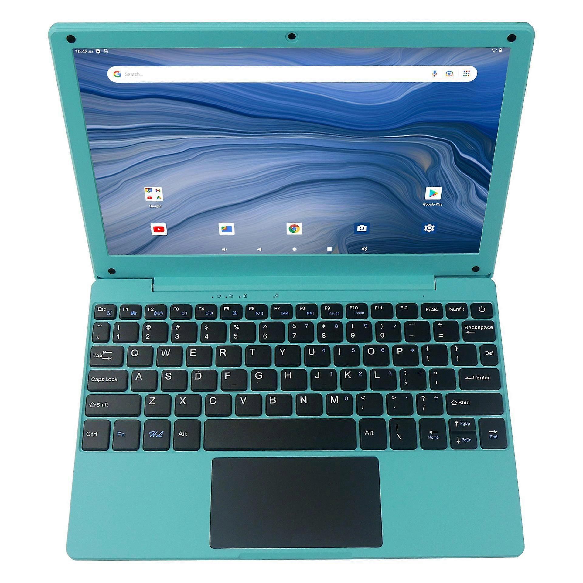 (Albastru) 10.1' Laptop Android 12.0 Computer Quad Core Powered Netbook cu WiFi Webcam