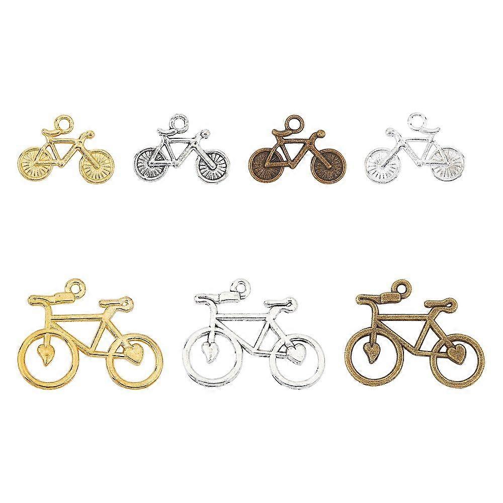 Alloy Pendants Bicycle Mixed color 70pcs/box