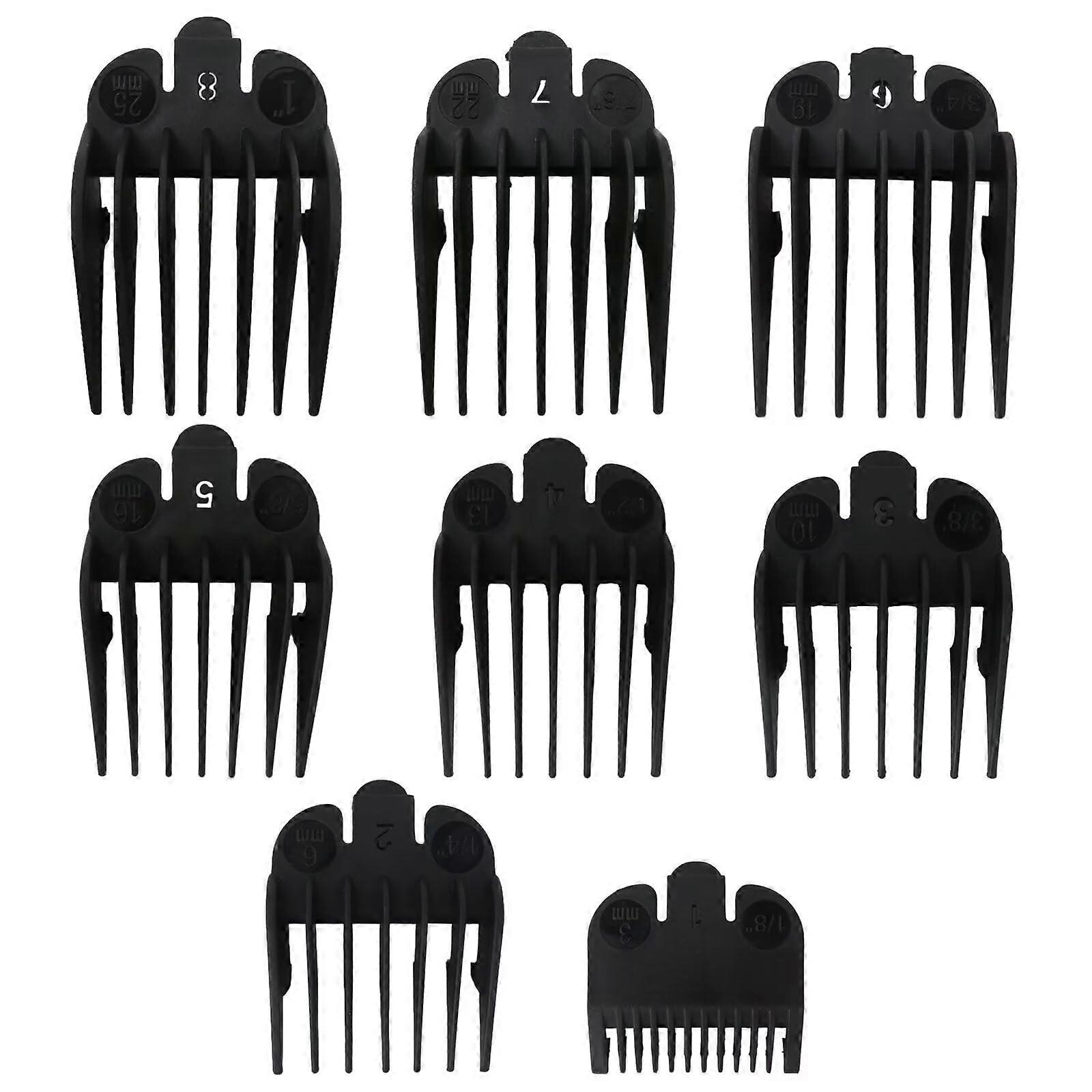 Clipper Guards Set 1/8 to 1 Inch, 8 Pcs Color Coded Guide Combs for Most Wahl Clippers
