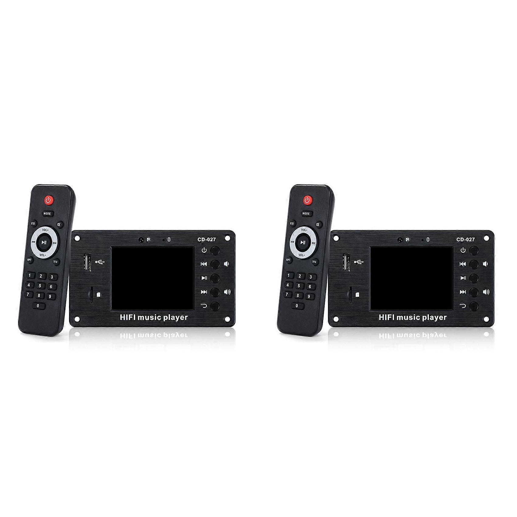 2pcs 2.8-Inch Color Screen Bluetooth 5.1 Car Synchronization Lossless Decoding Board Time Alarm Clock Fm Audio Decoder