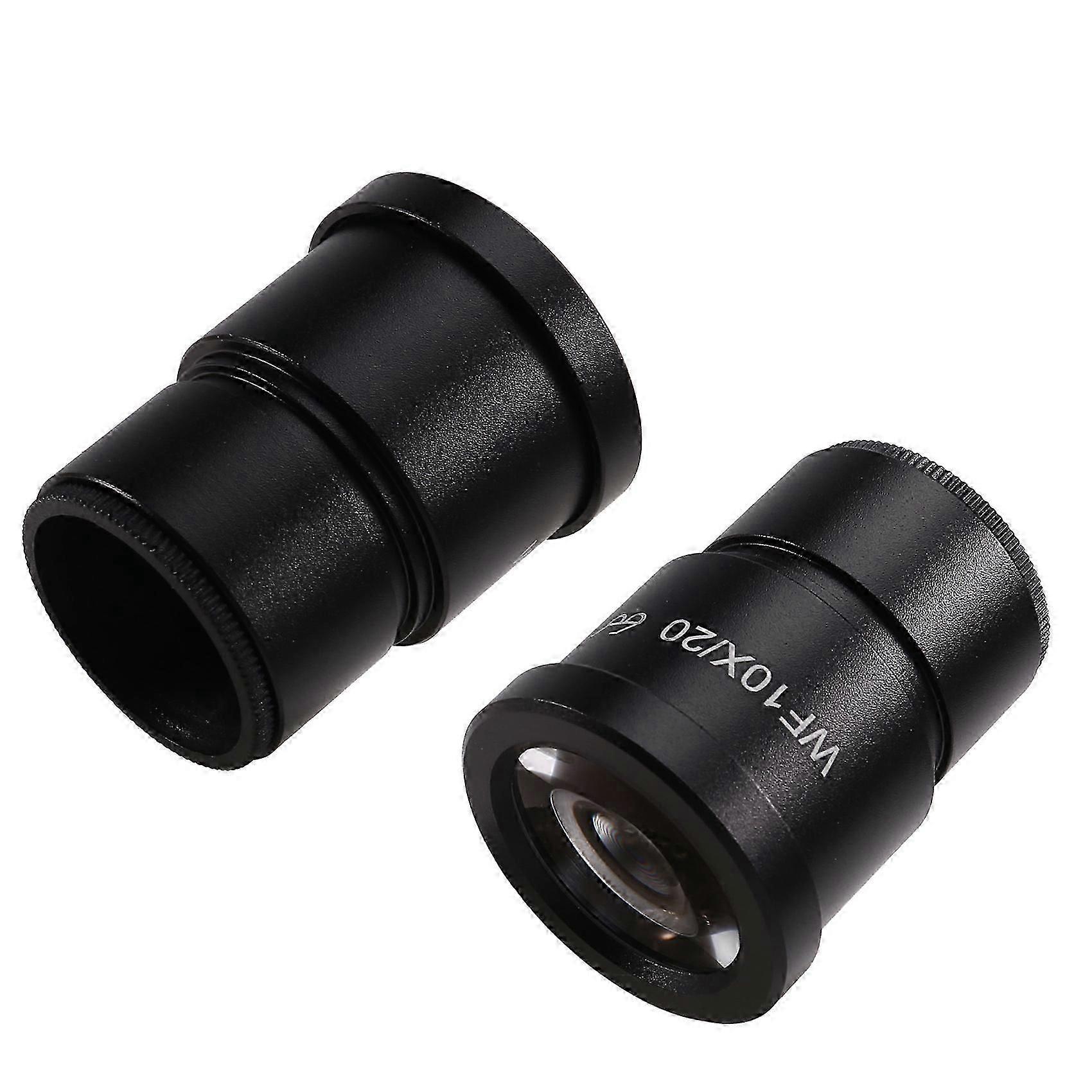 2PCS WF10X-20MM Wide-Angle High Eyepoint Ocular for Binocular Trinocular Stereo Microscope Installation Interface
