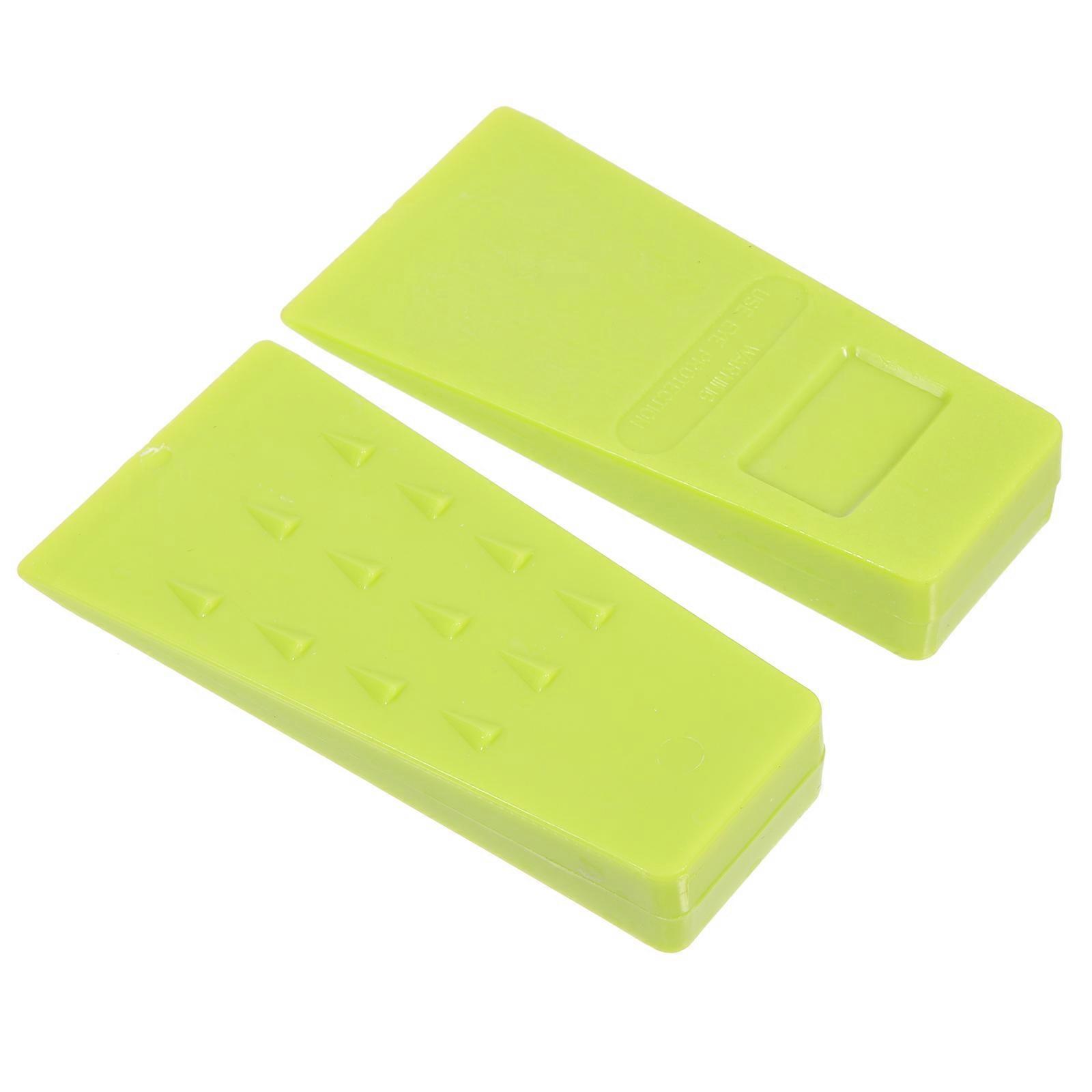 Felled Spiked Wedge 2Pcs Logging Chock Tool Triangular Green For Woodcutting Gardening