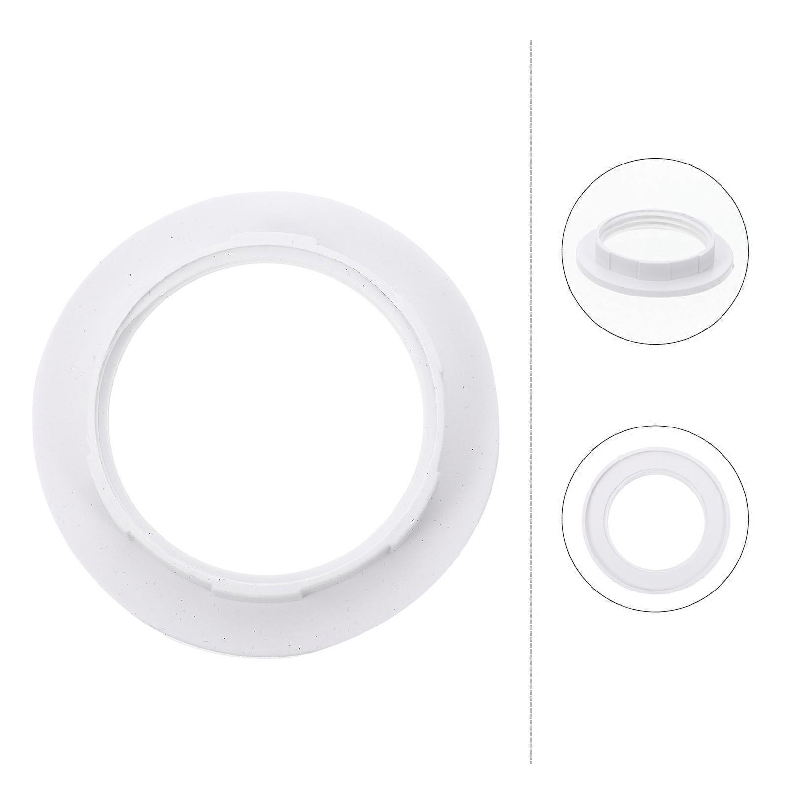 E27 Lamp Holder Fixing Ring for Light Use 10Pcs Durable White Plastic Material