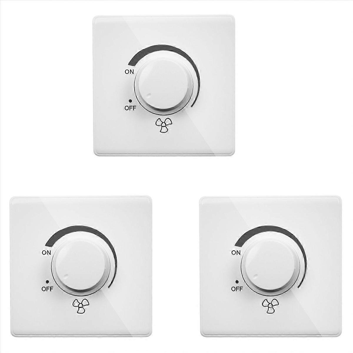 3X 86 Type Ceiling Fan Adjustment Stepless Speed Controller Wall Switch 220V 10A