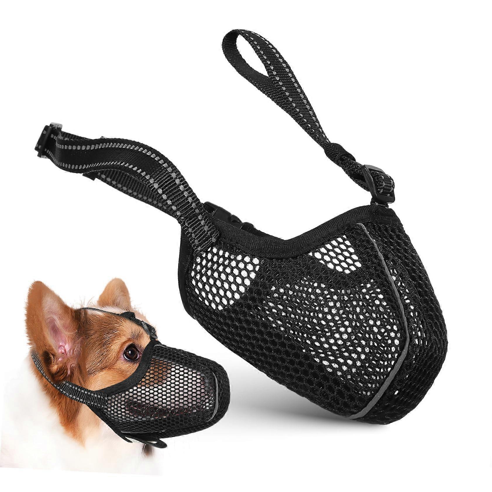 Adjustable Mesh Dog Muzzle Soft Breathable Washable Bite Prevention for Medium Dogs