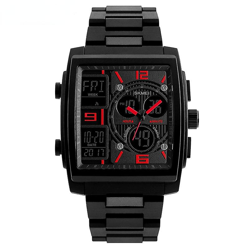Men Sport Wristwatch Dual Display Digital Quartz Multifunction Countdown Watch Waterproof