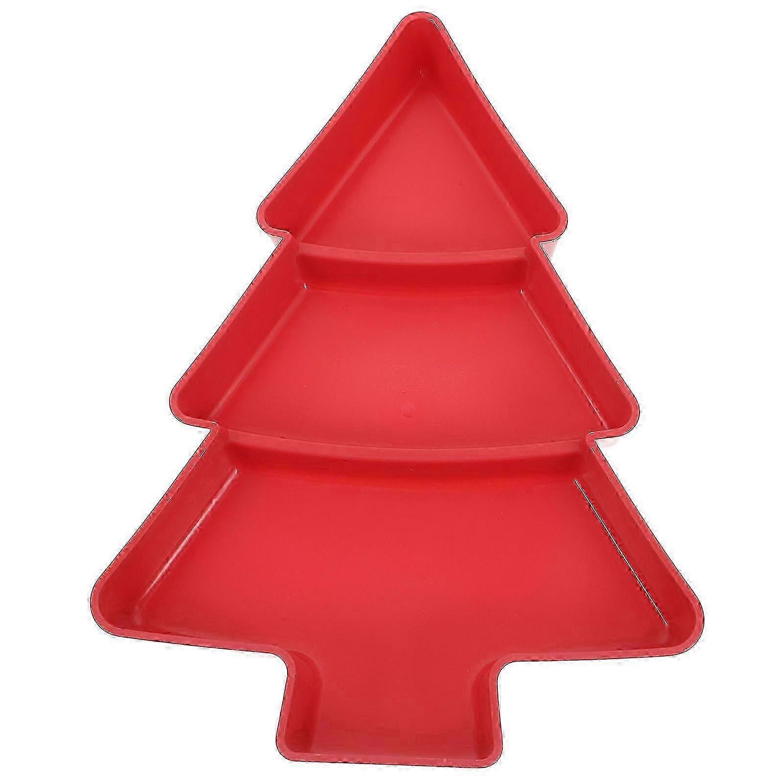 Christmas Tree Shaped Plastic Serving Tray | 1 Compartments