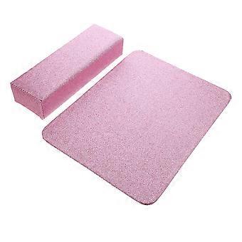 Manicure Hand Cushion Nail Art Arm Rest for Chairs 1Set Pink PU Material