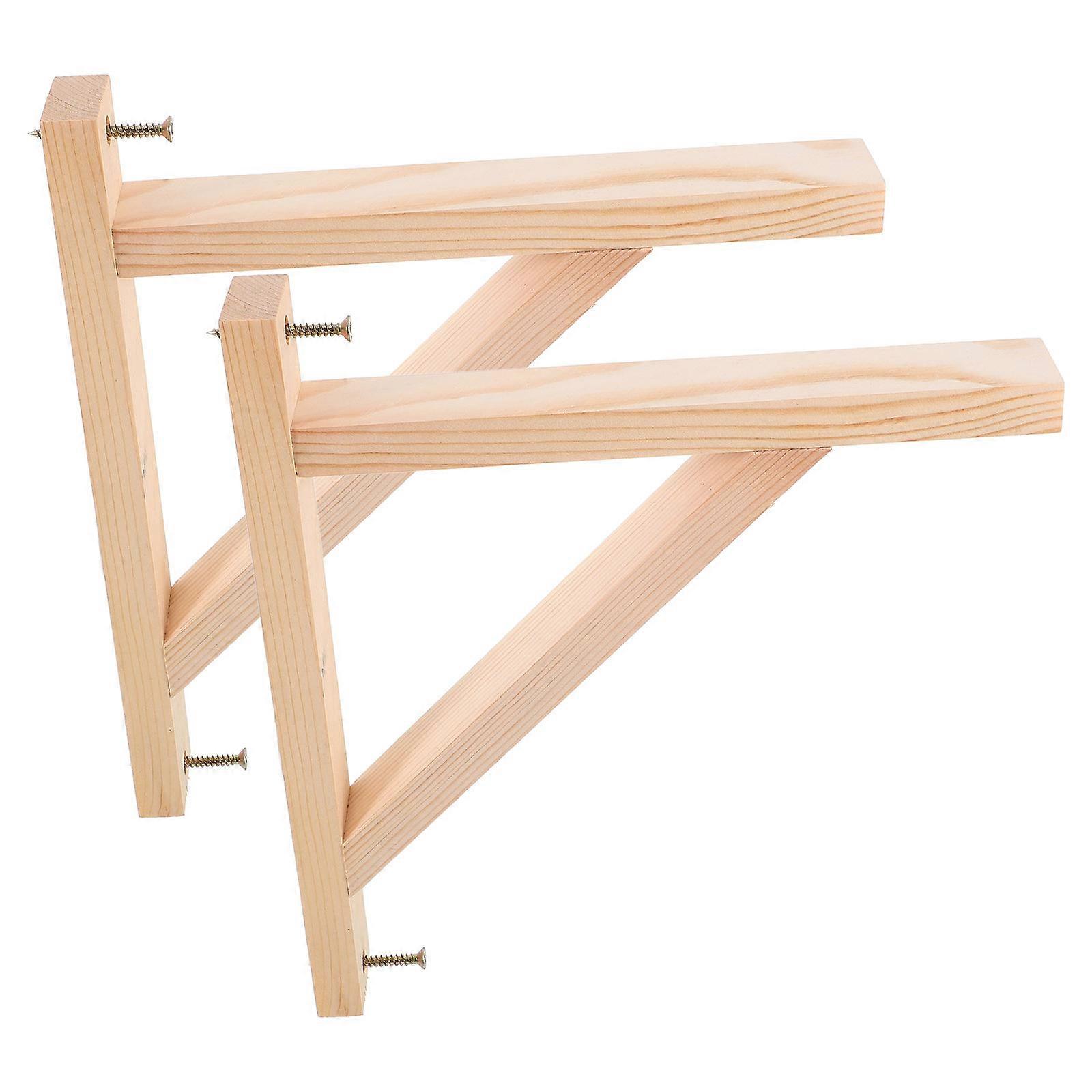Wooden Shelf Brackets Shelf Bracket Triangular for Holding Use 2Pcs