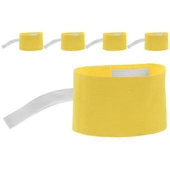 5pcs Elastic Soccer Captain Armband: Adjustable Reflective Captain Arm Bands - Football Basketball Player Bands For Football Players