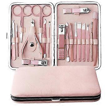 Manicure Set Nail Clippers Set 18 in 1 Grooming Kit Stainless Steel Professional Pedicure Set,Nail Scissors,Nail File Nose Hair Scissors,Eyebrow Razor