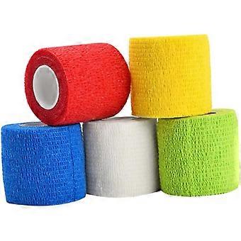 5 rotoli di benda elastica autoadesiva in tessuto non tessuto per cani e gatti, 5 cm x fantasie di colori assortiti, ideale per il pronto soccorso.