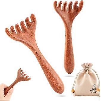 Wooden Scalp Massager, 2 Pack Wooden Scalp Massage Comb Protable Head Wide Tooth