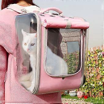 Sac à dos respirant pour chat, grande capacité, transparent, pour chiot, chien, voyage en plein air, portable, pour animaux de compagnie, sac à bandoulière pour chats