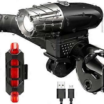 Usb ricaricabile bici luci impermeabile super luminoso led anteriore faro posteriore posteriore facile da installare Fit Mtb Road Cycles