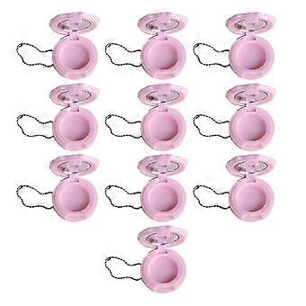 2026 Good!! 10pcs Rose Design Refillable Lip Balm Jars with Miroor Leak Proof Cosmetic Containers Travel Plastic Cosmetic Rack Pink